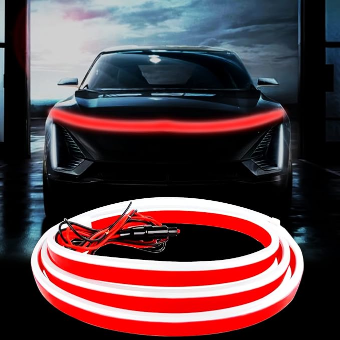 Car Hood Light, 70 Inch Auto LED Daytime Running Lights Strip (Red) by Goodream