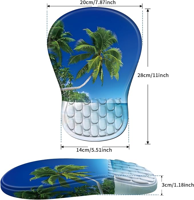 YIWEI Ergonomic Mouse Pad with Wrist Rest for Carpal Tunnel Pain Relief - Image 6