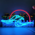 Dleouly Sunset Neon Sign for Wall Decor, Wave Sign LED Light Sign for Bedroom Wall, Dimmable Neon Lights Signs for Man Cave Bedroom, Living Room, Party, Bar, USB Powered (8.8 * 16in) by DleoulyNeonSign