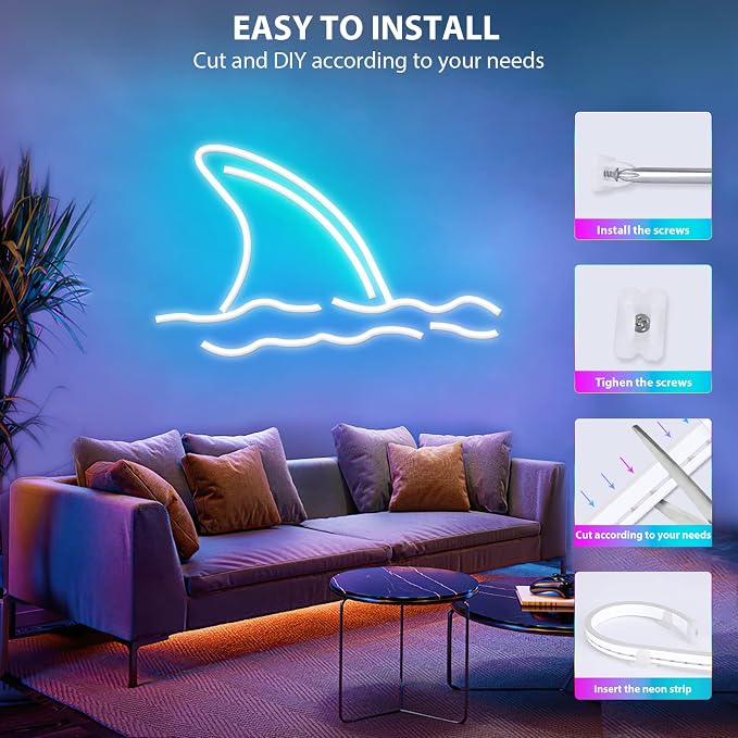 Lamomo LED Strip Lights RGB 16.4Ft, Neon Rope Lights with App Remote Control, Music Sync, Indoor IP65, Waterproof, Flexible DIY Lights Design for Bedroom, Living, Gaming Room, Party Decor - Image 6