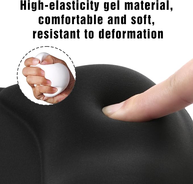 Ergonomic Mouse Pad with Wrist Rest - Gel Wrist Support Mousepad with Non-Slip PU Base for Computer, Laptop, Office & Home - Image 4