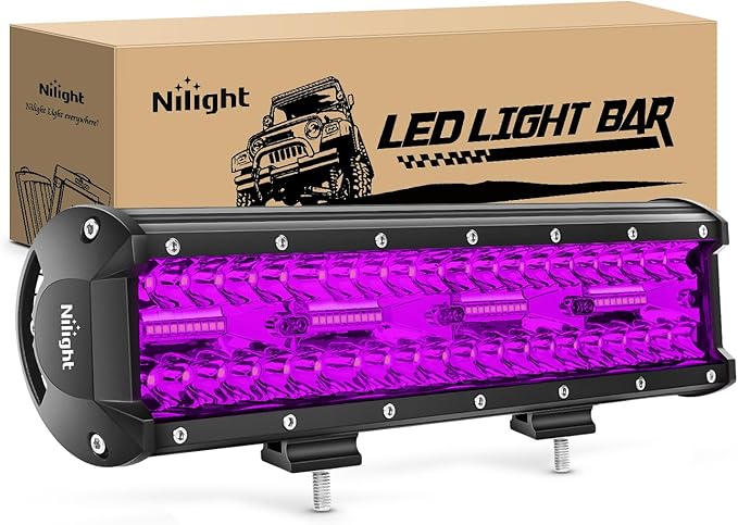Nilight 12 Inch LED Light Bar 240 W Purple by Nilight