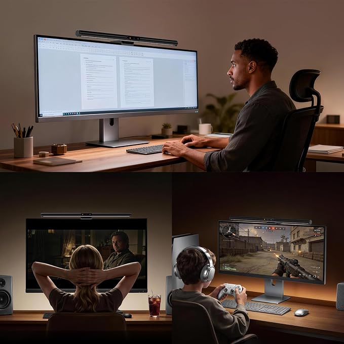 LYMAX Monitor Light Bar PRO+ with Sensor, Fit for Curved/Flat Monitors - Image 8