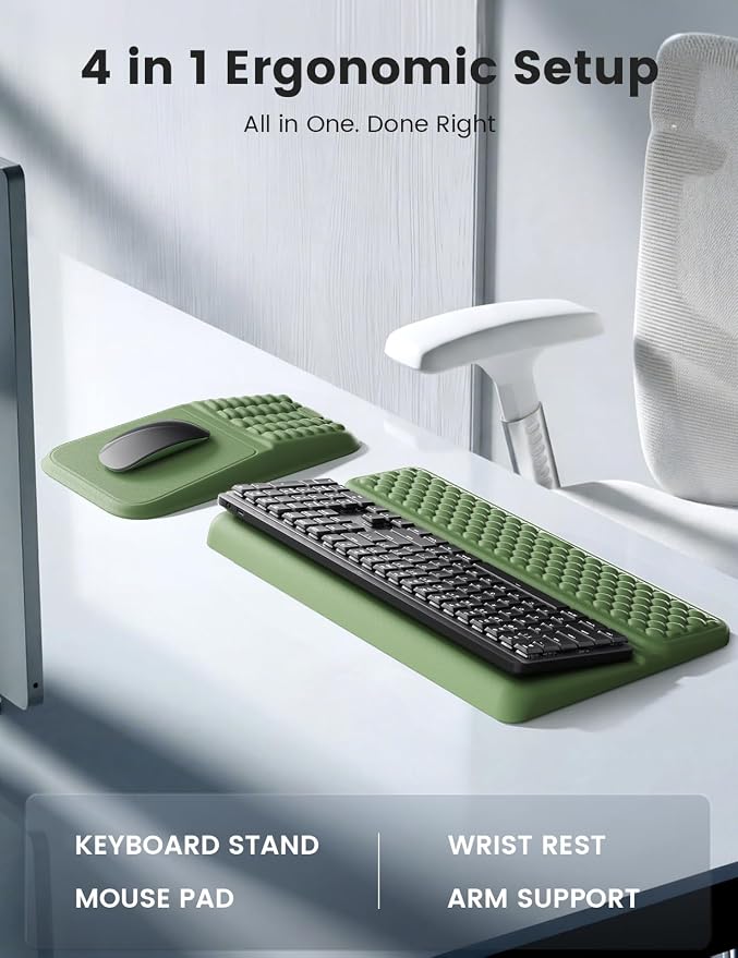 Vaydeer Keyboard Stand and Mouse Pad Set, Soft Memory Foam Wrist Rest - Image 2