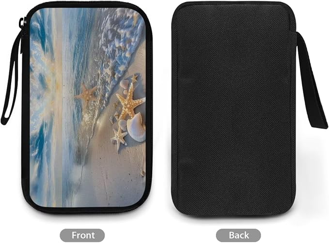 Sunset Starfish Shell Print Digital Organizing Bag - Multifunctional Charger, Earphone & USB Cable/SD Card Charging Head Storage - Image 3