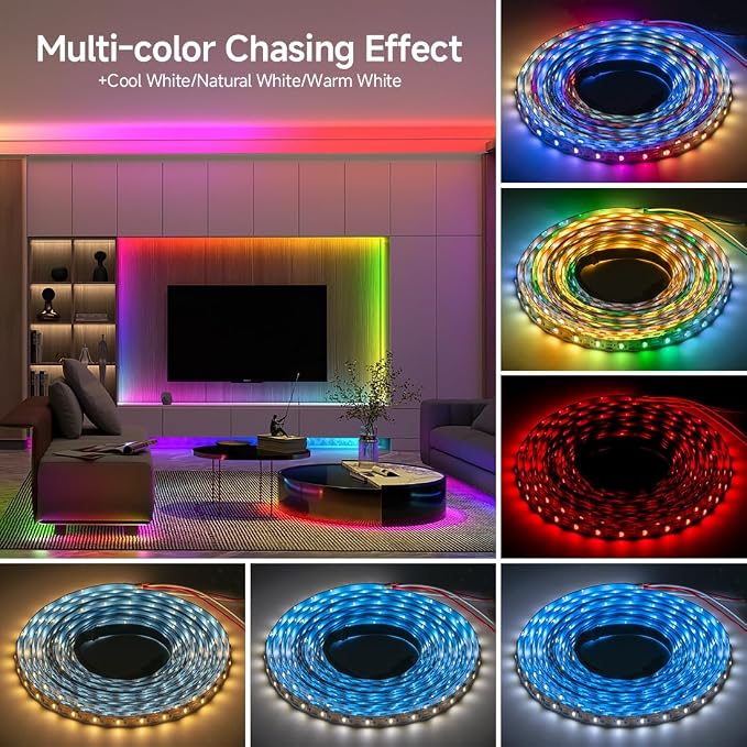 BTF-LIGHTING RGB+Warm White SK6812 LED Strip 16.4FT 300LED IP30 DC12V - Image 3