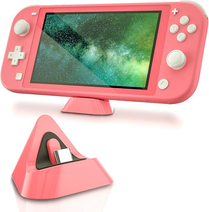 ECHZOVE Nintendo Switch Lite Charger, USB-C Dock Stand, Switch Lite, Coral by ECHZOVE