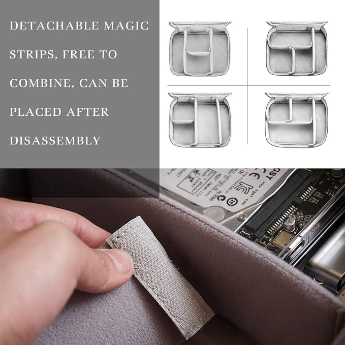 OrgaWise Electronics Organizer, Electronic Accessories Bag Travel Cable Organizer Three-Layer for iPad Mini, Kindle, Hard Drives, Cables, Chargers - Image 4