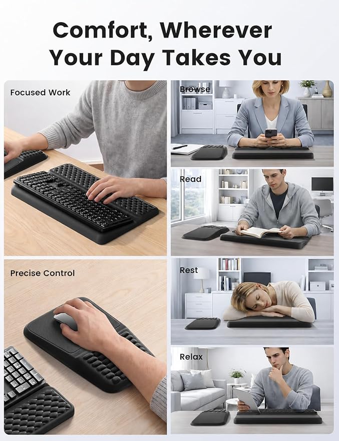 Vaydeer Keyboard Stand and Mouse Pad Set, Soft Memory Foam Wrist Rest - Image 5