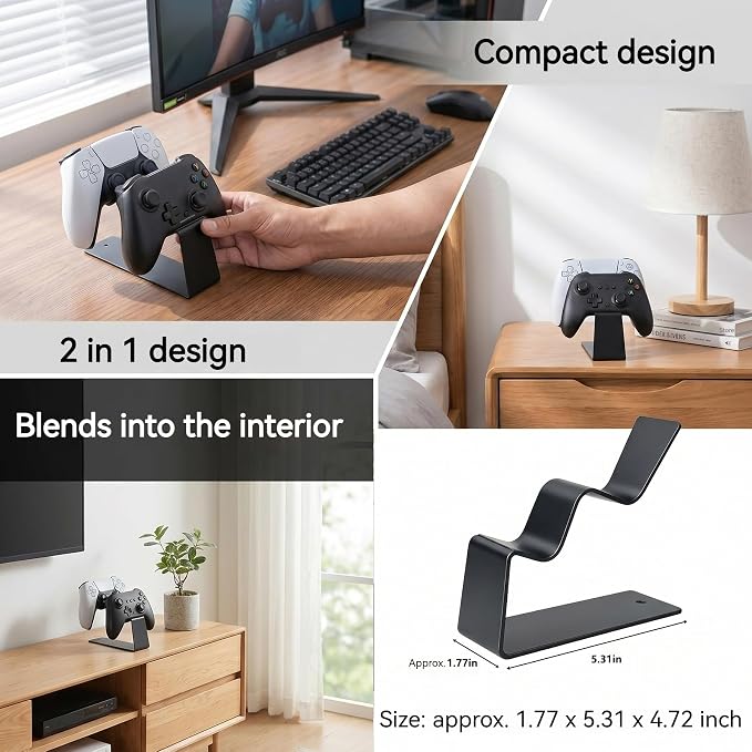 Desktop Controller Holder Controller Organizer Metal Universal | Gaming Accessories 2 Tier Controller Stand for Xbox Series X S, Elite 2, PS5, PS4, Switch 2 and Almost All Controller - Image 5