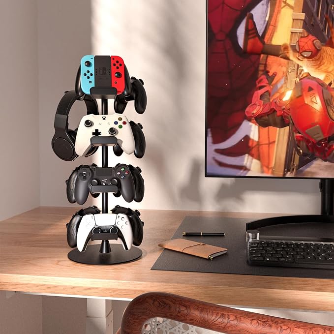 Nargos Universal Game Storage Stand and Universal Controller Holder, for All Game Cases, DVD Cases and Controllers - Image 8
