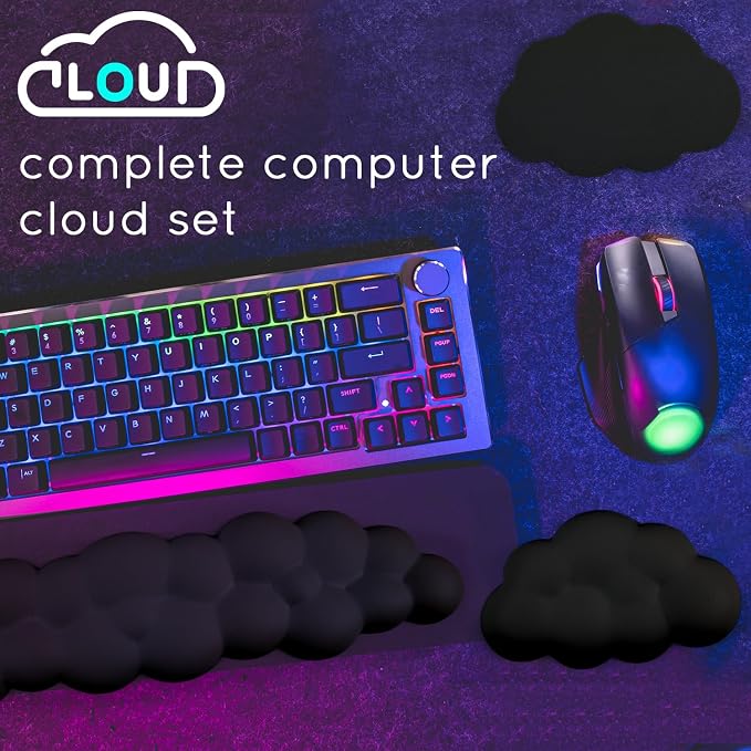 Cloud Wrist Rest for Computer Keyboard Arm Wrist Rest with Non-Slip Base Extended Wrist Rest Ergonomic Memory Foam for Keyboard and Mouse Typing Pain Relief, Office, Gaming, Computer - Image 7