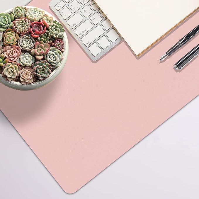 Leather Desk Pad Mat, Pink Desk Mat, 23.6" x 13.7" | Non-slip and Waterproof Computer Mat, Desk Protector for Office/Home, Desk Accessories for Women - Image 5