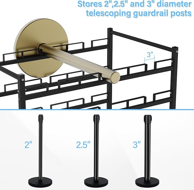 Stanchion Post Cart 24 Posts Ideal for High-Traffic Areas - Image 4