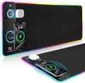 Gimars Upgrade 3 in 1 RGB Mouse Pad with 15W Magnetic Fast Wireless Charging, 31.5x11.8x0.16in Gaming Mousepad, 15 Color Modes, Waterproof Non-Slip XXL Desk Mat with Smooth Surface for Home Office PC by Gimars