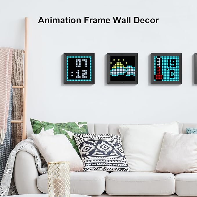 Divoom Pixoo - Pixel Art Digital Picture Frame with 16x16 LED Display APP Control - Cool Animation Frame Wall/Desk Mount for Gaming Room & Bedside Table -Black - Image 4