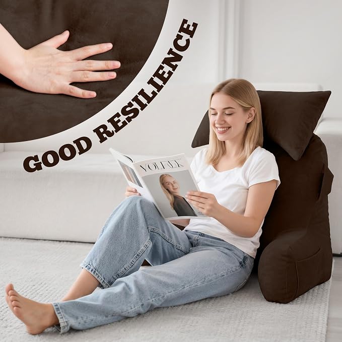 Reading Pillow for Bed,Back Pillow for Bed Sitting Up,Lumbar Support Pillow - Image 4
