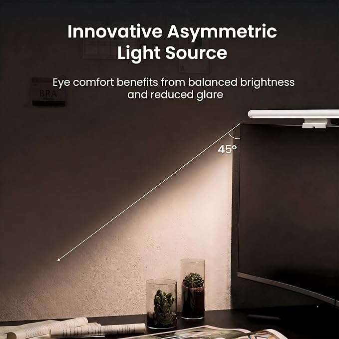 YEELIGHT Monitor Light Bar with Remote, Computer Monitor Lamp for Home Office Gaming, 250LM No Glare Eye-Care Screen Bar, Touch Control USB Desk Lamp with Stepless Dimming for Flat & Curved Monitor - Image 2