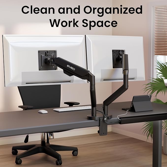 EVEO Cable Management Under Desk Kit (12 Units) - Under Desk Cable Management Cord Hider, Cable Hider Cord Management, Cable Organizer, Cord Organizer Tray - 192'' J Channel (12X16) - Black - Image 7