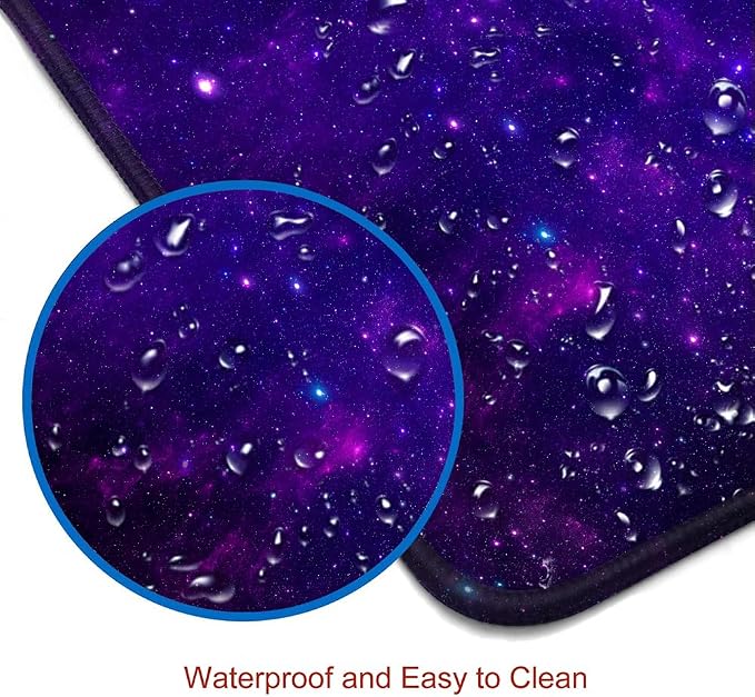 Gaming Large Mouse Pad with Stitched Edges, Purple Galaxy Desk Mat, Extended Keyboard Pad, Non-Slip Rubber Base Desk Pad for Keyboard and Mouse, 31.5X11.8 inch - Image 5