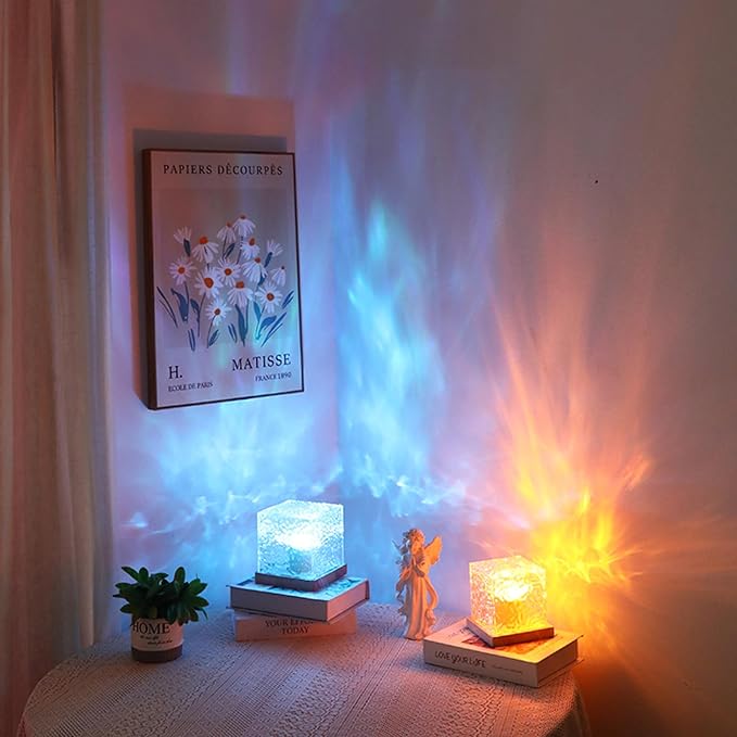 Ocean Wave Projector Light, 16 Color Rechargeable Ocean Lamp, with Power Touch Control and Remote Control Luminorthe Cube Lamp, Bringing You Romance and Tranquility(Charge) - Image 7