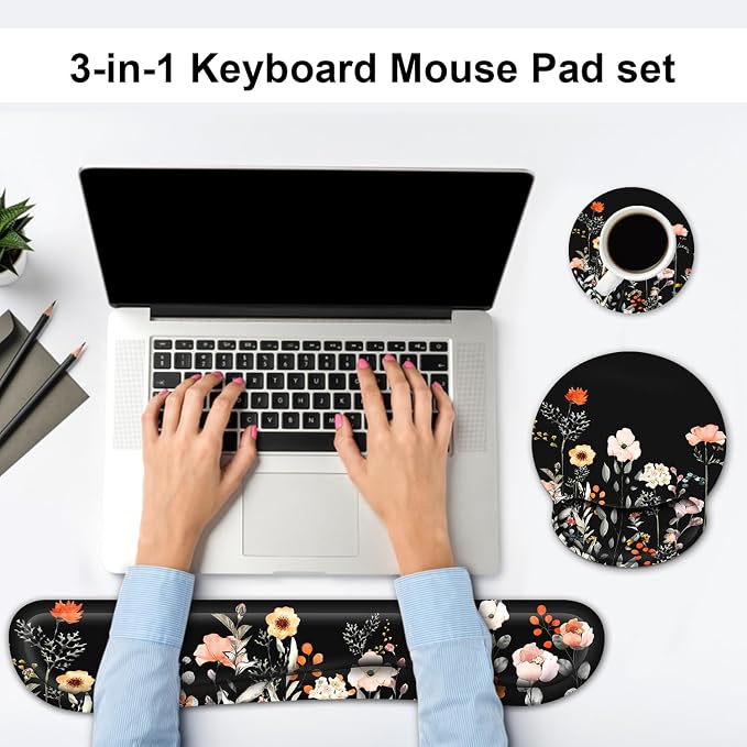 Ergonomic Mouse Pad with Wrist Rest and Keyboard Wrist Rest, Mousepad - Image 2