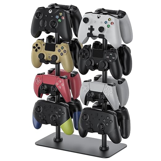 MANMUVIMO Controller Holder for 16 Xbox PS5 PS4 Gaming Controller, Video Game Controller Holder Headphone Stand for Desk, Gamer Gifts for Men, Gaming Room Accessories Maximum Organizer Rack by MANMUVIMO