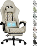 HLDIRECT Massage Recliner Gaming Chair with Footrest for Adults, Brown | 300lbs Capacity, Ergonomic Office Computer Chair, Lumbar Support, Breathable Fabric, Headrest, 360° Swivel, Metal Frame by HLDIRECT