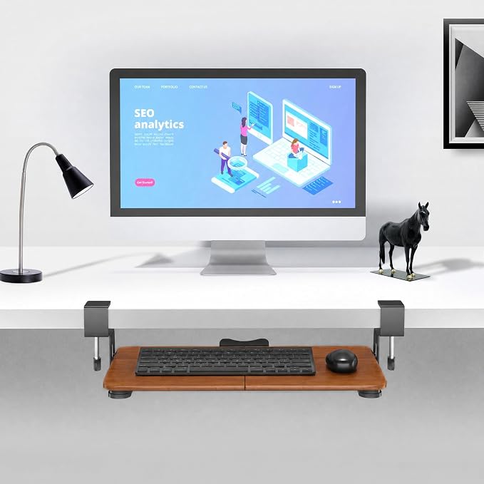 BONTEC Under Desk Keyboard Tray, Pull-Out Keyboard & Mouse Platform - Image 5