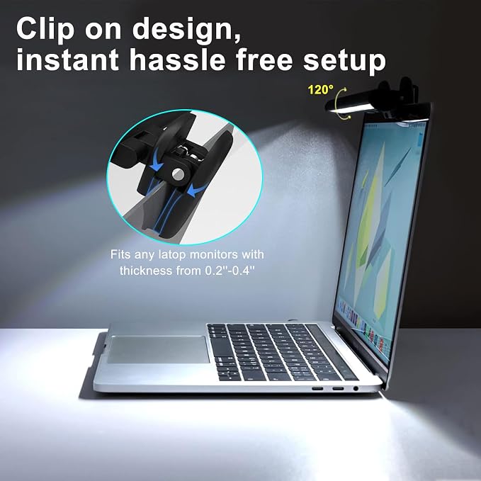 Wodgreat Laptop Monitor Lamp, Eye Care LED Screen Light Bar No Screen Glare - Image 4