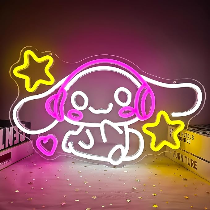 Anime Neon Sign Anime Neon Light Up Signs for Wall Decor Cartoon LED Signs for Bedroom Girls Room Home Cute Neon Wall Signs Decoration Gifts for Kids Children by OvoNinn