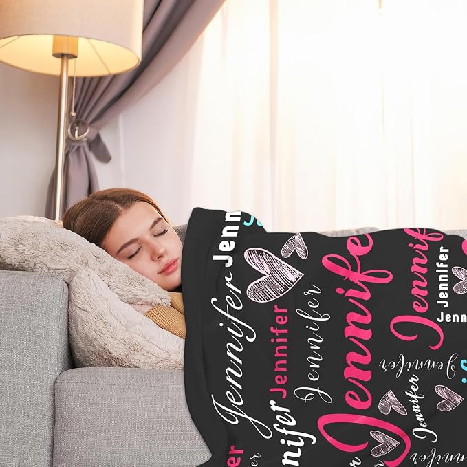 Ship Next Day, Custom Name Blanket - Printed in USA, Personalized Baby Blankets for Girls, Baby Blanket with Name, Ultra-Soft Cozy Fleece Blankets, Gifts for Boys & Girls Kids Teen Girl New Mom - Image 2