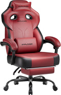 GTPLAYER Big & Tall Gaming Chair, Wide Seat with Footrest, Wine Red | Ergonomic High Back Computer Desk Chair for Adults, Comfort Padded Seat with Lumbar Support Armrests Recliner for Office/Home by GTPLAYER