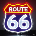 Route 66 Neon Signs,LED Vintage 66 Road Lights, Room Decor for Garage,Home, Room, Man Cave, Party, Birthday Gift for Family Friends Kids-12.64×12.2 IN-USB Powered-Acrylic by Unknown