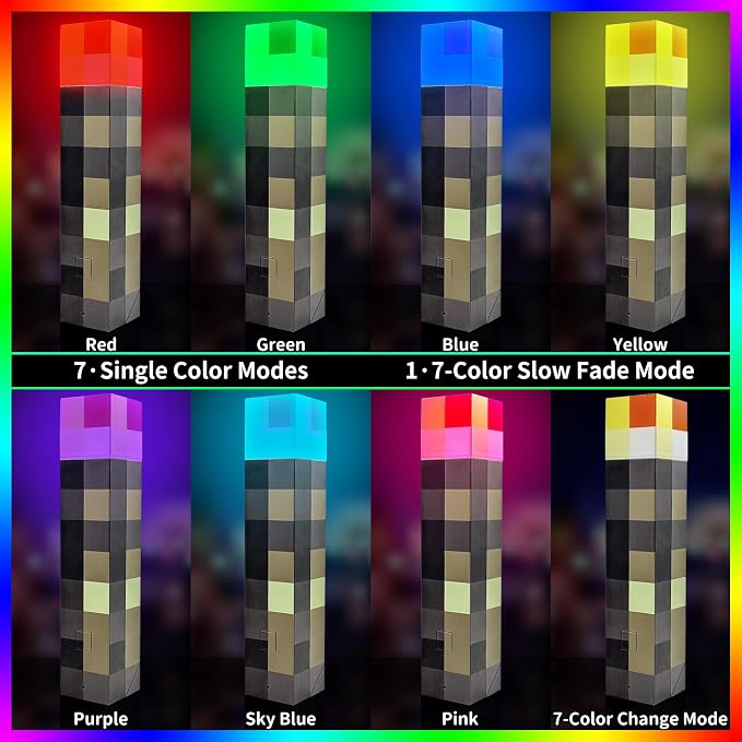 7-Color Wall Torch Lamp, Rechargeable Handheld Night Light for Room Decor - Image 2
