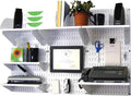 Wall Control Office Organizer Unit Wall Mounted Office Desk Storage and Organization Kit White Slotted Wallboards and White Accessories by Wall+Control