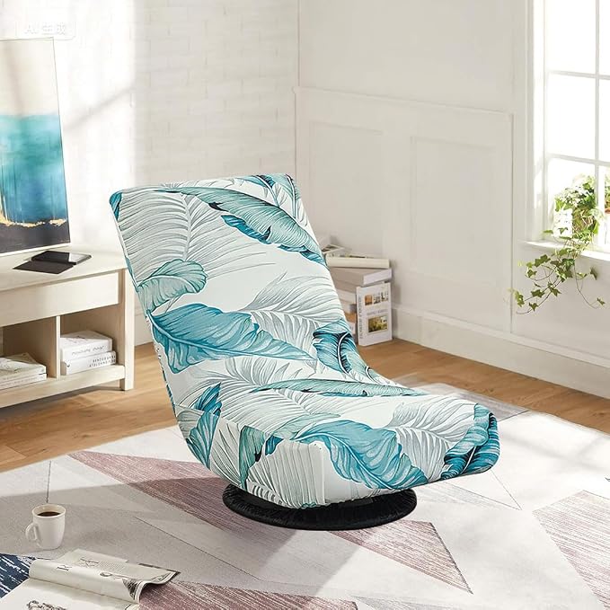 Swivel Reclining Folding Floor Gaming Chair Cover Printed Lazy Boy Chair Slipcover Lounge Folding Sofa Seat Covers for Teens and Adults, 13 - Image 2