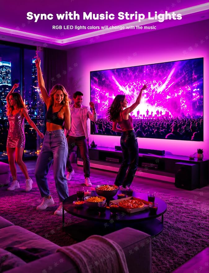 MATICOD LED Lights for TV, 13.1ft TV Lights for 45-60in, Music Sync Color Changing Tv Backlight with Bluetooth Smart App Remote Control, USB Powered RGB 5050 RGB Strip Light for Xmas Decor - Image 4