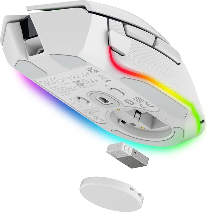 Razer Basilisk V3 Pro 35K Wireless Gaming Mouse, 140 Hr Battery, White | HyperScroll Tilt Wheel, 35K DPI Optical Sensor Gen 2, 13 Customizable Controls, Chroma RGB, Optical Switches Gen 3 - Image 9