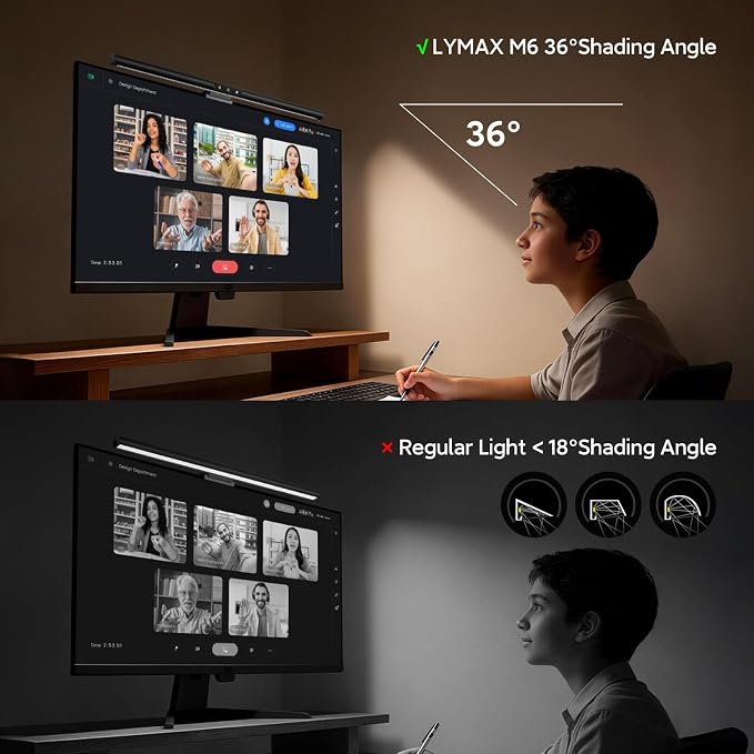 LYMAX Monitor Light Bar PRO+ with Sensor, Fit for Curved/Flat Monitors - Image 7