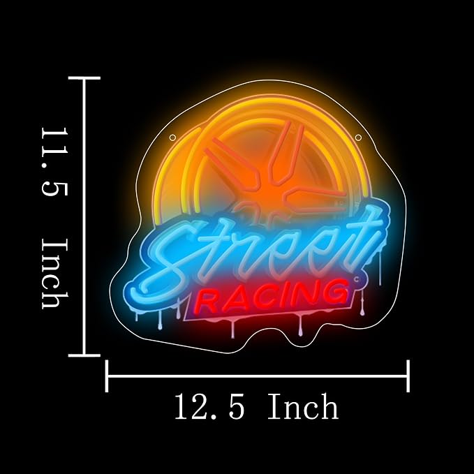 Wheel Neon Sign Car Led Light Up Sign Pop Art With UV Printed background Room Wall Decor Man Gaming Room, Kids Room, Bar Decoration, Birthday Party Gifts - Image 4