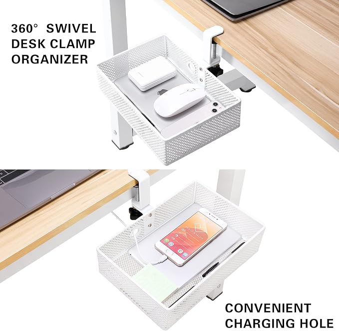 Under Desk Drawer, Clamp on Desk Organizer Hanging Desk Storage Under Table - Image 4