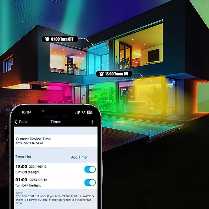 Smart Wall Washer Light Dimmable APP Control, 180W RGBCW Color Changing Linear LED Light Bar with RF Remote Control, Group Function, Timing, Perfect for Outdoor & Indoor Lighting Projects - Image 5