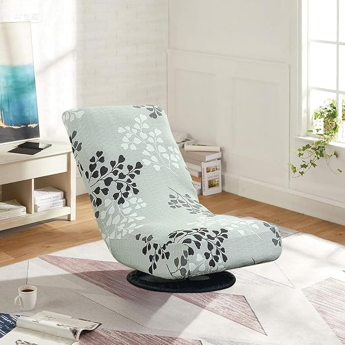Swivel Reclining Folding Floor Gaming Chair Cover Printed Lazy Boy Chair Slipcover Lounge Folding Sofa Seat Covers for Teens and Adults, 02 - Image 2