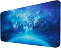 Extended Large Mouse Pad, Gaming Mouse Pad with Nonslip Base (31.5X15.7In) Heavy/Thick, Comfy, Waterproof Computer Keyboard Pad Mat for Esports Pros/Gamer/Desktop/Office/Home-Blue by Hsmienk