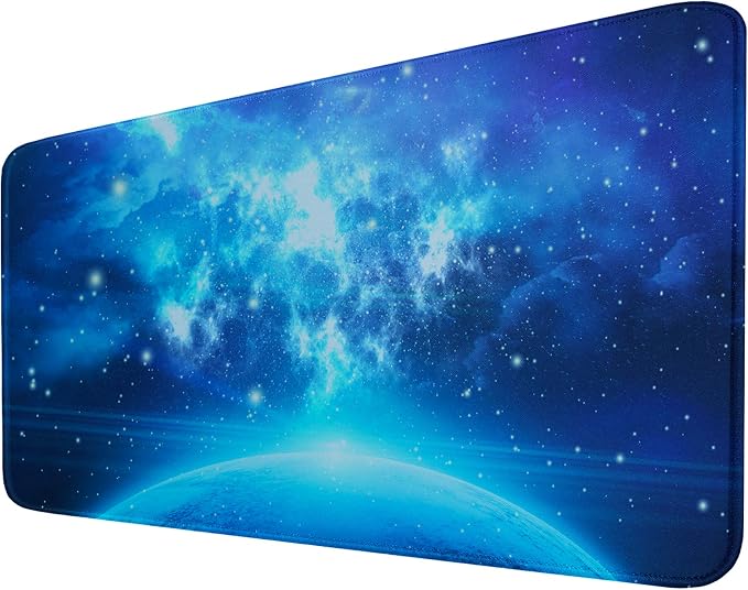 Extended Large Mouse Pad, Gaming Mouse Pad with Nonslip Base (31.5X15.7In) Heavy/Thick, Comfy, Waterproof Computer Keyboard Pad Mat for Esports Pros/Gamer/Desktop/Office/Home-Blue by Hsmienk