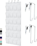 GORILLA GRIP Over the Door Shoe Organizer, 24 Large Pockets, White by Unknown
