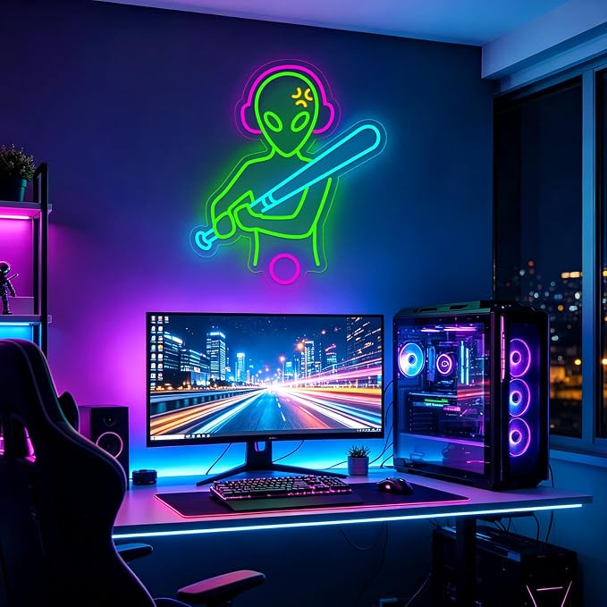 Baseball Neon Sign LED Wall Decor, Dimmable USB Powered Sports Neon Light for Bedroom, Man Cave & Dorm, Multicolor Baseball Neon Sign, Unique Gift for Men, Boys & Baseball Fans - Image 5