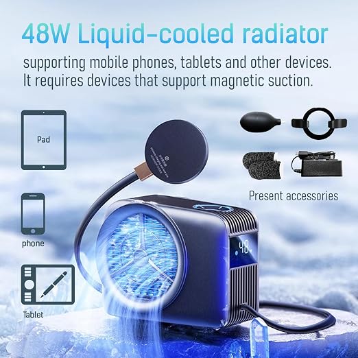 Magnetic Phone Cooler, ipad Cooler for Gaming,Live Streaming, Freeze in 15s, noiseless Cooling,for Phone/Tablet/iPad (Support Wireless Charging) - Image 9