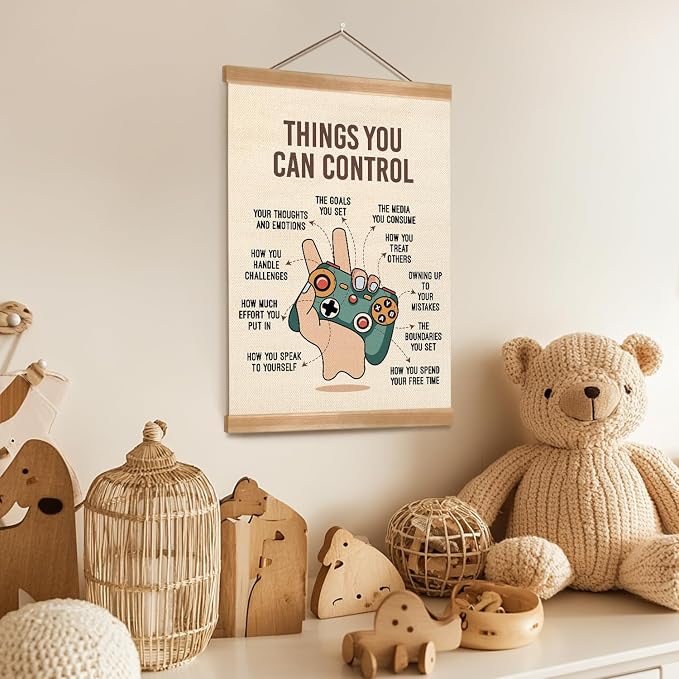 ZTGDA Positive Affirmation Poster,Things You Can Control Poster,Mental Health Gaming Wall Art, Positive Motivational Canvas for Teen Room, Counseling Office, Therapy, or Classroom Decor(Control) - Image 5